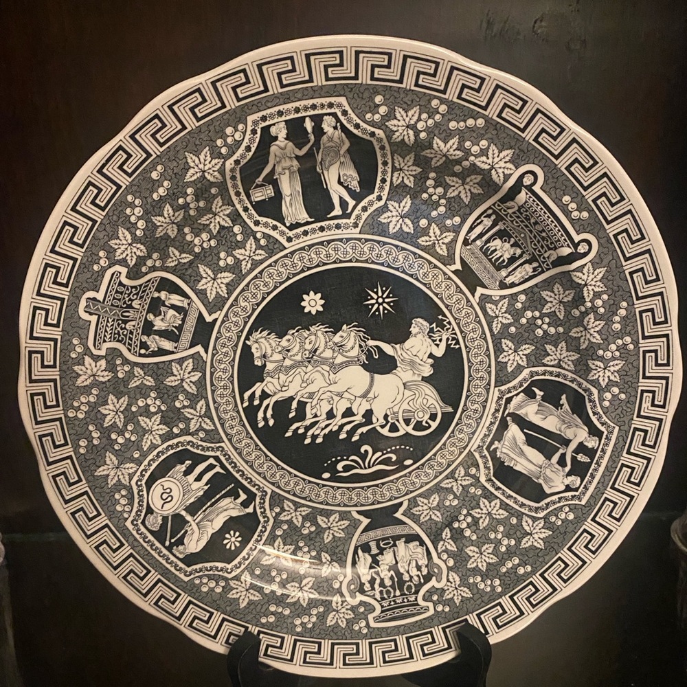 Spode Archive Collection Plate in Black and White